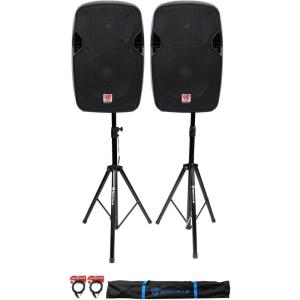 image2 Rockville SPGN124 12quot Passive 2400W DJ PA SpeakersStandsCablesCarry Bag