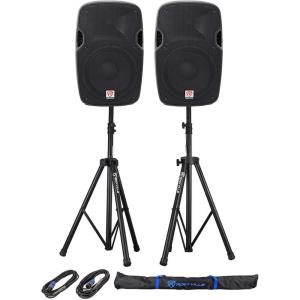 image2 Rockville SPGN128 12quot 8Ohm Passive 2400w DJ PA SpeakersStandsCablesBag
