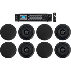 imageHome Audio System8 525quot Black Ceiling Speakers 4 BedroomLiving RoomBathroom