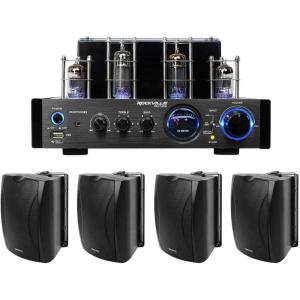 imageRockville BluTube LED Tube Amplifier Home Bluetooth Receiver4 65quot Speakers
