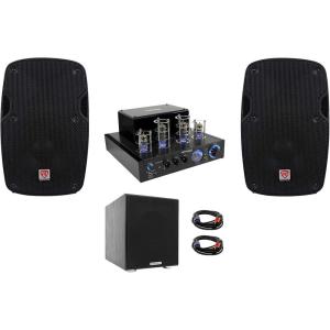 imageRockville BluTube LED Tube AmplifierHome Bluetooth Receiver8quot Speakers8quot Sub