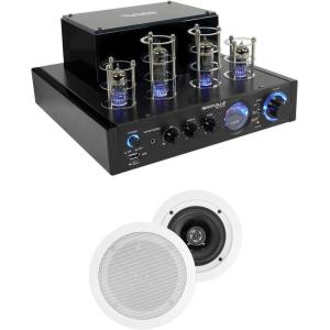 imageRockville BluTube Tube AmplifierHome Receiver2 525quot White Ceiling Speakers