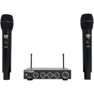 imageRockville RKI60 Dual UHF 8Channel Wireless Microphone Karaoke InterfaceMic Mixer Adjustable Echo Multiple Inputs Easy Setup for Home Karaoke and PartiesWith Bluetooth