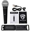 imageRockville RMMXLR Super Cardioid Dynamic Microphone 600 Ohm Metal Body OnOff Switch 10ft XLR Cable Black Finish for Live Performances and Vocals 4Piece