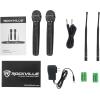 imageRockville RWM23UA UHF Wireless Pro Rack Mount Dual Microphone System 20 Channels Long Range Dual LCD Displays Separate Outputs for Karaoke and Live Performances