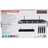 imageRockville RWM4200VH VHF Wireless Quad Handheld Microphone System 4 Mics LCD Display Rack Mount Dual Filter 110V240V AC for Karaoke and Churches