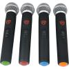 imageRockville RWM90U Quad UHF Wireless Microphone System 4 Mics LCD Display Metal Casing 467491 MHz 400 ft Range Indoor Automatic Pairing for Events and Performances