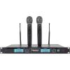 imageRockville RWM23UA UHF Wireless Pro Rack Mount Dual Microphone System 20 Channels Long Range Dual LCD Displays Separate Outputs for Karaoke and Live Performances