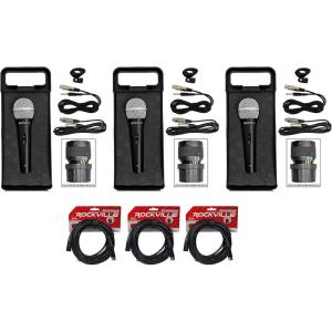image3 Rockville RMCXLR Metal Handheld Wired Microphones3 100 OFC XLR Cables