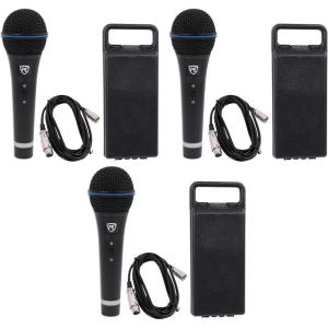 image3 Rockville RMMXLR Dynamic Cardioid Professional Metal MicrophonesXLR Cables