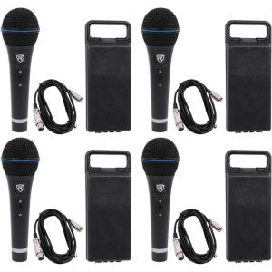 imageRockville 4 RMMXLR Dynamic Cardiod Professional Metal Microphones wXLR Cables