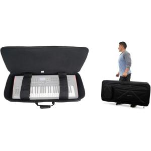 imageRockville BEST BAG 61 Key Padded Keyboard Gig Bag Case 22mm Foam Padding 600 Denier Nylon Dual Handles Fits Most 61Key Keyboards for Musicians and DJs