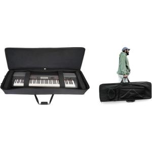 imageRockville BEST BAG 88 Key Padded Rigid Keyboard Gig Bag Case 22mm Foam Padding Removable Foam Inserts Multiple Pockets for Gigging Musicians