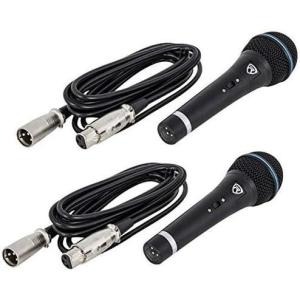 imageRockville Mic Bundle 2 RMCXLR Professional Dynamic Cardioid Metal Microphones 2 XLR Cables 2Piece