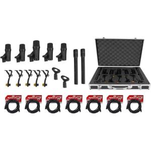 imageRockville PROD7 KIT 7 Drum Mics wKickSnarePencil MicrophonesXLR Cables