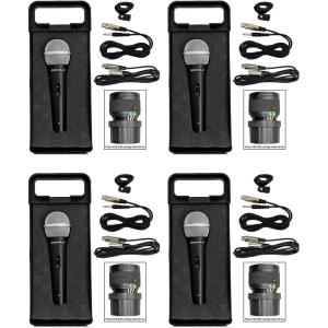 imageRockville RMMXLR Super Cardioid Dynamic Microphone 600 Ohm Metal Body OnOff Switch 10ft XLR Cable Black Finish for Live Performances and Vocals 4Piece