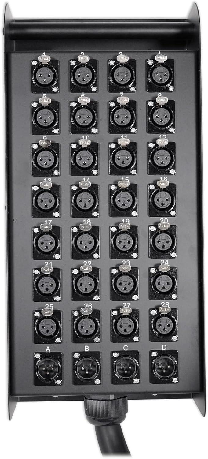 imageRockville SX32100 32 Channel XLR Snake Cable 4 Returns 100 Ft 100 OFC Durable Build Low Noise High Flexibility for Live Sound and Studio Recording