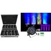 imageRockville BATTERY PAR PACK 50 WHITE 20W Rechargeable Wash Lights 10 RGB Color Mixing Wireless DMX Remote Included for DJs and Event LightingBlack