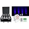 imageRockville Battery PAR Pack 6RF Black LED Wash Lights 36W Each 8 Rechargeable RGBWAUV RF Remote Wireless DMX Charging Case Portable for DJs and Event LightingWhite