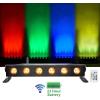 imageRockville Best Strip 60 White 36W Rechargeable Wash Light Bar 6x6W RGBWAUV LEDs Wireless DMX IRC Remote for DJs Events and Stage LightingBlack