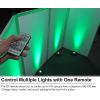 imageRockville MINI RF1 V3 White LED Wash Up Light RGBWAUV Compact App Control Remote LCD Wireless DMX Rechargeable Perfect for DJParty LightingBlack