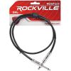 imageRockville RCGT30B 3ft 14 TS to 14 TS Instrument Cable NickelPlated Connectors OFC Conductors for Guitarists and Studio Musicians