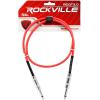 imageRockville RCGT3R 3ft 14 TS to 14 TS Instrument Guitar Cable Red Durable PVC Jacket OxygenFree Copper NickelPlated Connectors for Musicians and Studio Recording