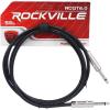 imageRockville RCGT60B 6 Ft 14quot TS to 14quot TS Instrument Cable OxygenFree Copper NickelPlated Connectors 90 OFC Shield Black for Guitars Keyboards and Studio Equipment