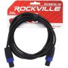 imageRockville RCSS1610 16 AWG Speakon to Speakon Speaker Cable 10ft 100 Copper Conductors Durable PVC Jacket Reliable Connectivity for Musicians and DJs