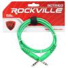 imageRockville RCTR103O 3ft 14 TRS to 14 TRS Balanced Cable 100 Copper NoiseFree Audio Durable Orange PVC Flexible Design for Musicians and Studio RecordingGreen