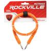 imageRockville RCTR103O 3ft 14 TRS to 14 TRS Balanced Cable 100 Copper NoiseFree Audio Durable Orange PVC Flexible Design for Musicians and Studio RecordingOrange