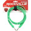 imageRockville RCTR106Y 6ft 14 TRS to 14 TRS Cable 100 Copper Yellow Durable PVC Jacket LowNoise Shielding for Musicians and Studio EngineersGREEN
