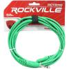 imageRockville RCTR110G 10ft 14 TRS to 14 TRS Cable 100 Copper HighFidelity Audio Durable Green PVC Low Noise for Studio and Live Audio