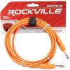 imageRockville RCTR110O 10ft 14 TRS to 14 TRS Cable 100 Copper Orange Durable PVC Jacket Low Noise High Fidelity for Musicians and Studio Recording