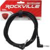 imageRockville RCTR110RRB 10ft 14quot TRS Right Angle Cable NickelPlated Connectors 100 OFC Copper 90 Spiral Shielding for Studio Stage and Live Sound