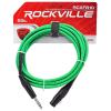 imageRockville RCXFB10G 10ft Female XLR to 14quot TRS Balanced Cable REAN Black Nickel Plated Connectors 100 Copper Flexible Green PVC Jacket for Musicians DJs and StudiosGreen