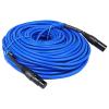 imageRockville RCXFM100PBL 100ft Female to Male XLR Cable NickelPlated REAN Connectors Low Noise Durable PVC Jacket Blue Color for Live Sound and Studio RecordingBLUE