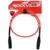 imageRockville RCXFM3PBL 3ft Female to Male REAN XLR Mic Cable 100 Oxygen Free Copper Durable Strain Relief Blue High Signal Clarity for Musicians and PodcastersRed