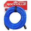imageRockville RCXFM50PB 50ft Female to Male REAN XLR Cable 100 OFC 90 Spiral Shielding Durable PVC Jacket Low Interference for Live and Studio UseBlue