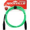 imageRockville RCXFM6PG 6ft Female to Male XLR Mic Cable 100 Copper REAN Connectors Green 90 OFC Shielding for Studio Recording and Live Sound