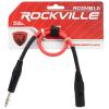 imageRockville RCXMB15P 15ft Nickel Plated REAN XLR Male to 14in TRS Cable 100 Copper Purple Durable Build Low Noise for Studio and Live SoundRED