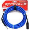 imageRockville RCXMB20BL 20ft Male REAN XLR to 14 TRS Cable 100 Copper Durable PVC Jacket Blue for Musicians and Studio RecordingBLUE