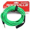 imageRockville RCXMB20BL 20ft Male REAN XLR to 14 TRS Cable 100 Copper Durable PVC Jacket Blue for Musicians and Studio RecordingGREEN