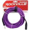 imageRockville RCXMB30R 30ft Male XLR to 14 TRS Cable 100 Copper REAN Connectors Durable PVC Jacket NoiseFree for Live Sound and Studio RecordingPurple