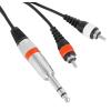 imageRockville RNRTR25 25 Ft 14quot TRS to Dual RCA Cable 100 Copper NickelPlated Shielded Durable PVC Jacket for Studio and Live Audio
