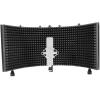 imageRockville ROCKSHIELD 3 Studio Mic Isolation Shield 2quot Acoustic Foam 5 Panels Vented Back Desktop ampamp Stand Mountable for Recording ampamp Podcasting
