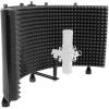 imageRockville ROCKSHIELD 3 Studio Mic Isolation Shield 2quot Acoustic Foam 5 Panels Vented Back Desktop ampamp Stand Mountable for Recording ampamp Podcasting