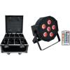 imageRockville Battery PAR Pack 6RF Black LED Wash Lights 36W Each 8 Rechargeable RGBWAUV RF Remote Wireless DMX Charging Case Portable for DJs and Event LightingBlack