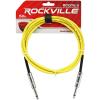 imageRockville RCGT60Y 6ft 14 TS to 14 TS Instrument Guitar Cable 100 OFC Copper NickelPlated Connectors 90 Shielding Yellow for Studio and Live Performance