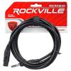 imageRockville RCXFB10G 10ft Female XLR to 14quot TRS Balanced Cable REAN Black Nickel Plated Connectors 100 Copper Flexible Green PVC Jacket for Musicians DJs and StudiosBlack
